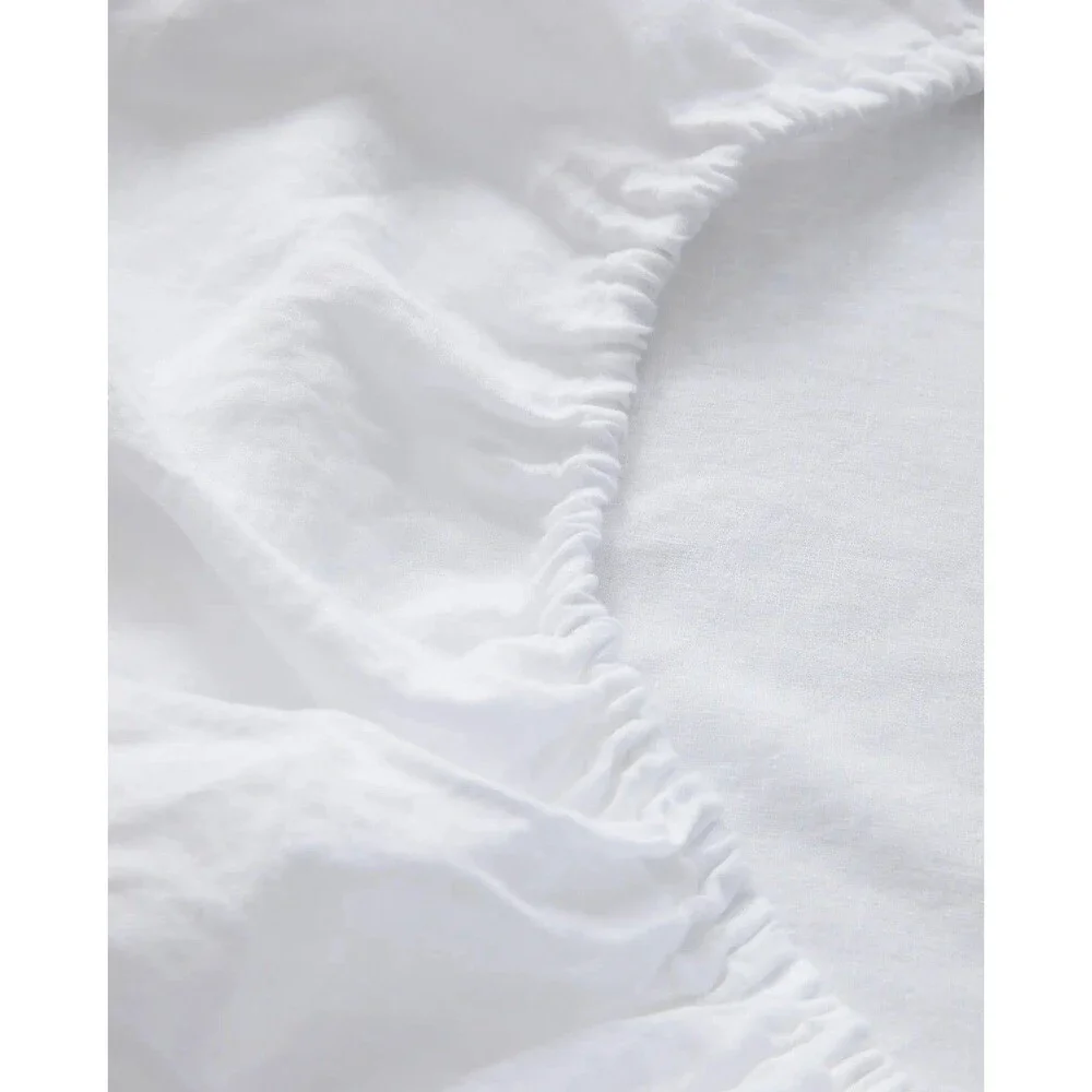 Quince European Linen Sheet Set King White 100% Flax Linen NWT $204 Retail